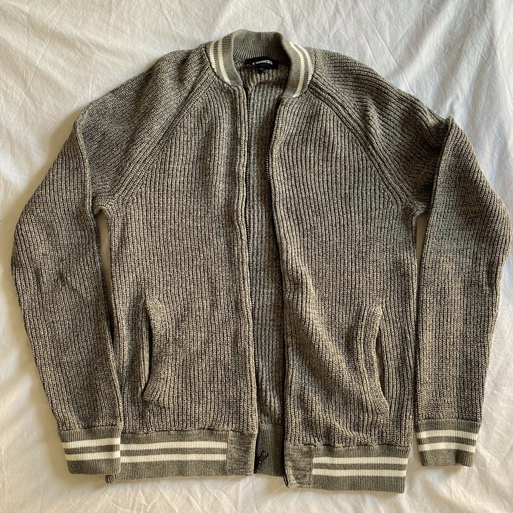 Express Grey Knit Cardigan
